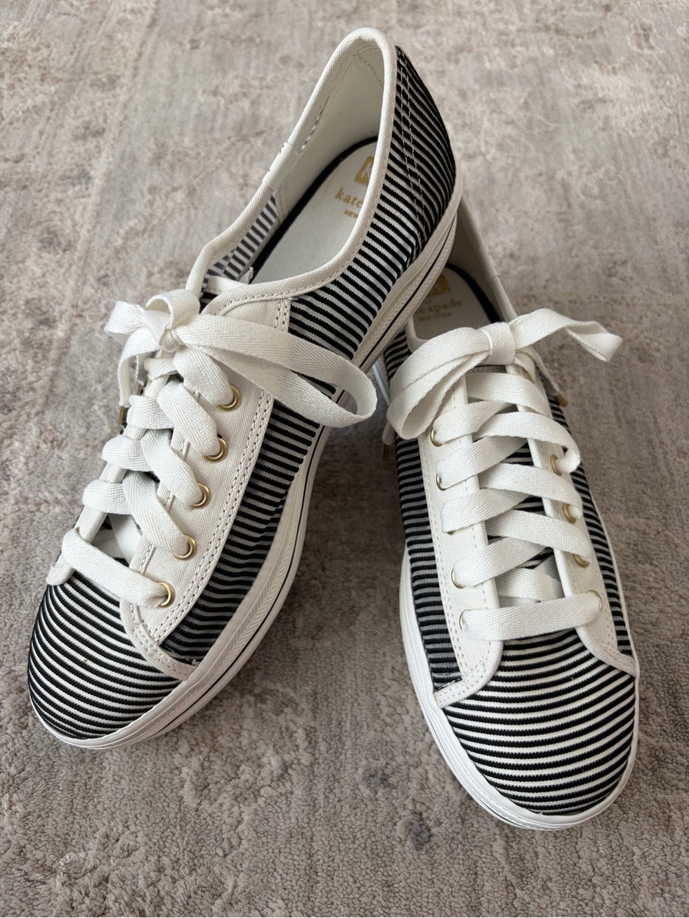 NWOT Keds X Kate Spade Women’s Sz 9.5 Triple Kick black stripe platform sneaker